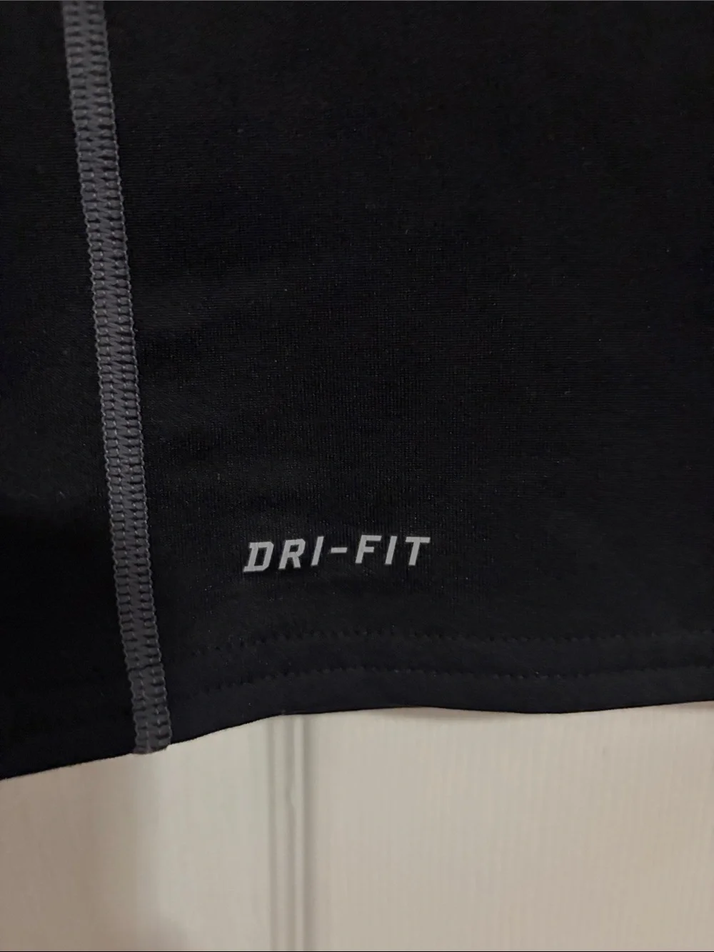 Nike Black Long-Sleeve Dri-FIT Compression Shirt with Gray Piping